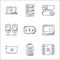 technology line icons. linear set. quality vector line set such as film strip, battery, graphic card, laptop, battery, multiple