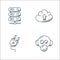 technology line icons. linear set. quality vector line set such as gas mask, plug, cloud uploading