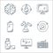 Technology line icons. linear set. quality vector line set such as keyboard, video player, usb, orbit, experiments, battery,