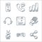 technology line icons. linear set. quality vector line set such as share, projector, robot, robotic hand, floppy disc, customer