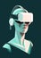 technology man goggles gadget vr modern futuristic glasses digital cyber headset. Generative AI.