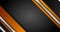 Technology orange and black motion background with metallic stripes