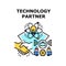 Technology partners icon vector illustration