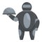 Technology robot waiter icon cartoon vector. Future room