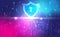 Technology security abstract background concept, Digital technology banner pink blue background binary code, abstract technology