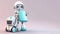 Technology smart robot Ai a nurse assistant robot that helps medical staff organize the treatment process and provides a