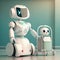 Technology smart robot Ai a nurse assistant robot that helps medical staff organize the treatment process and provides a