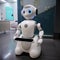 Technology smart robot Ai a nurse assistant robot that helps medical staff organize the treatment process and provides a