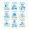 Technology Solution Set Icons Vector Illustrations