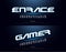 Technology space font and alphabet. techno neon effect fonts designs. Typography digital sci-fi concept. vector illustration