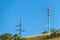 Technology on the top of the telecommunication GSM. Masts for mobile phone signal. Tower with antennas of cellular communication o