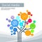 Technology Tree Social Media Icons Thin Line Logo