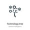 Technology tree vector icon on white background. Flat vector technology tree icon symbol sign from modern artificial intellegence