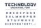 Technology universal font type. Strong, sport, futuristic, future techno alphabet