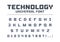 Technology universal poster font type. Strong, construction, engineering, techno alphabet.