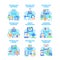 Technology Upgrade Set Icons Vector Illustrations