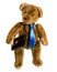 Teddy as a businessman with briefcase, isolated cutout