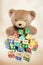 Teddy Bear with Alphabet Blocks