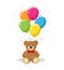 Teddy bear with balloons