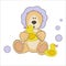 Teddy bear bath time