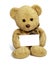 Teddy bear with blank note card