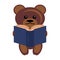Teddy bear with book