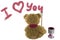 Teddy bear brush writes i love you