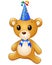 Teddy bear cartoon celebrating birthday