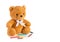 Teddy bear. child drawing concept isolated white background