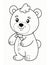 teddy bear coloring page for winter and christmas for kids