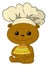 Teddy bear cook with cake