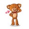 Teddy bear doll call me baby mascot vector cartoon art illustration