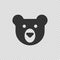 Teddy bear face vector icon eps 10. Simple isolated logo symbol