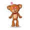 Teddy bear fall in love mascot vector cartoon art illustration