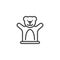 Teddy bear finger toy line icon
