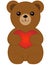 Teddy bear with gradient heart