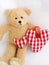 Teddy bear and hearts