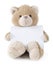Teddy bear holding greeting card