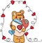 Teddy bear holding a handmade heart