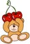 Teddy bear holding a love cherry