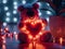 Teddy bear holding a Valentines day heart