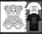 teddy bear mandala arts isolated on black and white t shirt