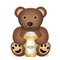 Teddy bear with mustard bottle