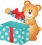 Teddy Bear Open Gift Box