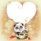 Teddy Bear Panda congratulates Happy Valentine\'s Day