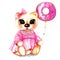 Teddy bear in pink dress