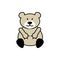 Teddy Bear plush toy icon for applications and web sites linear