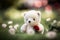 Teddy Bear\\\'s Valentine\\\'s Day Bouquet in the Grass. Generative AI