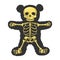 teddy bear skeleton line art color sketch raster