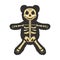 teddy bear skeleton line art color sketch vector